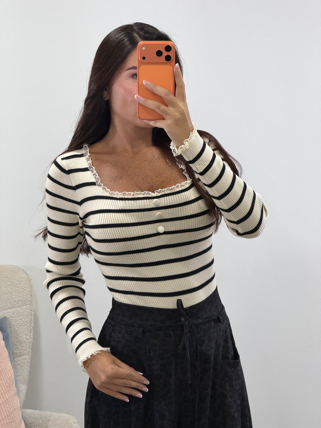 Body costina riga pizzo