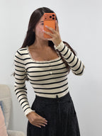 Body costina riga pizzo