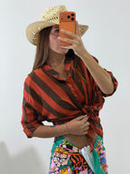 Camicia stripe Marrone