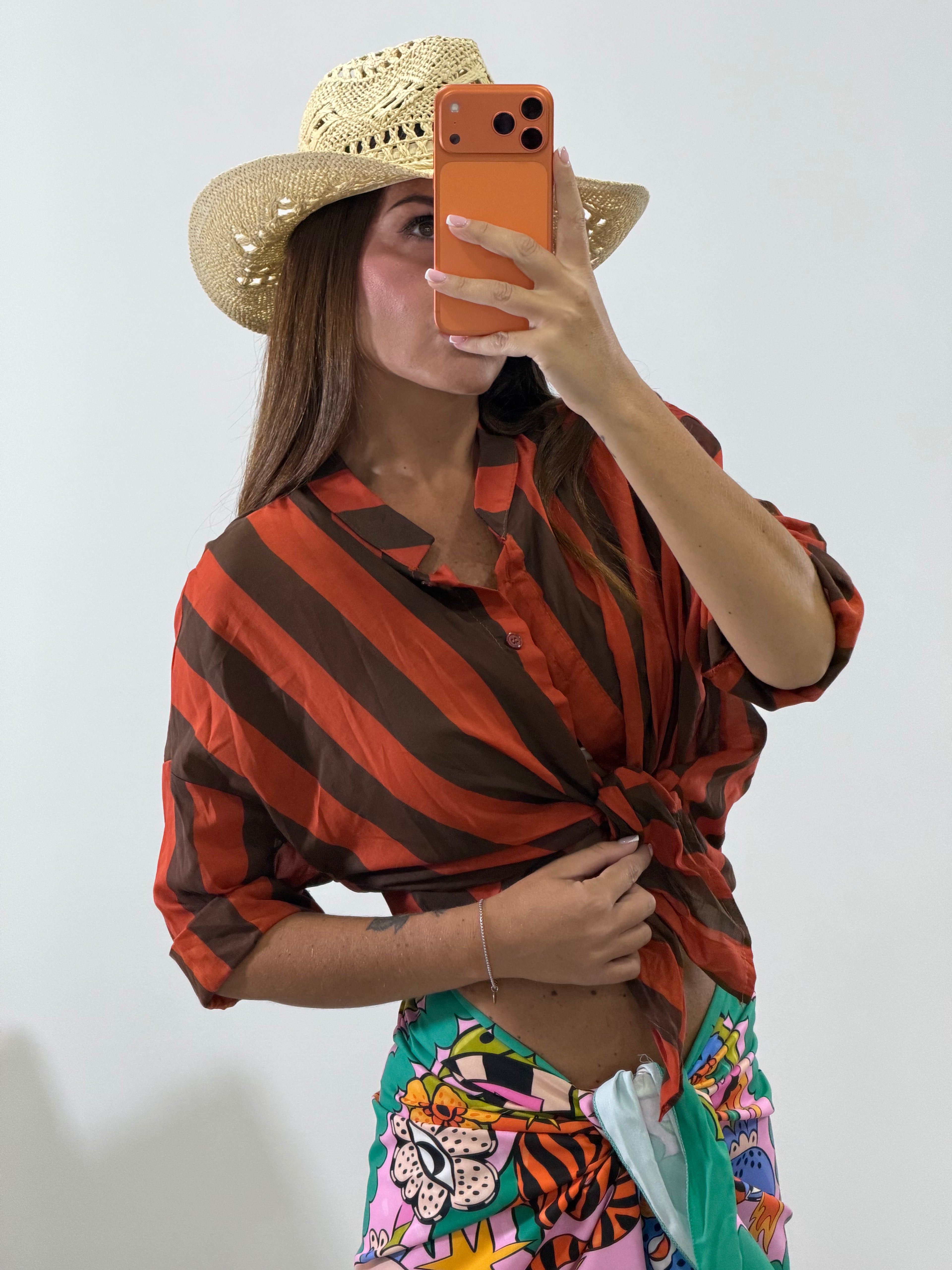 Camicia stripe Marrone